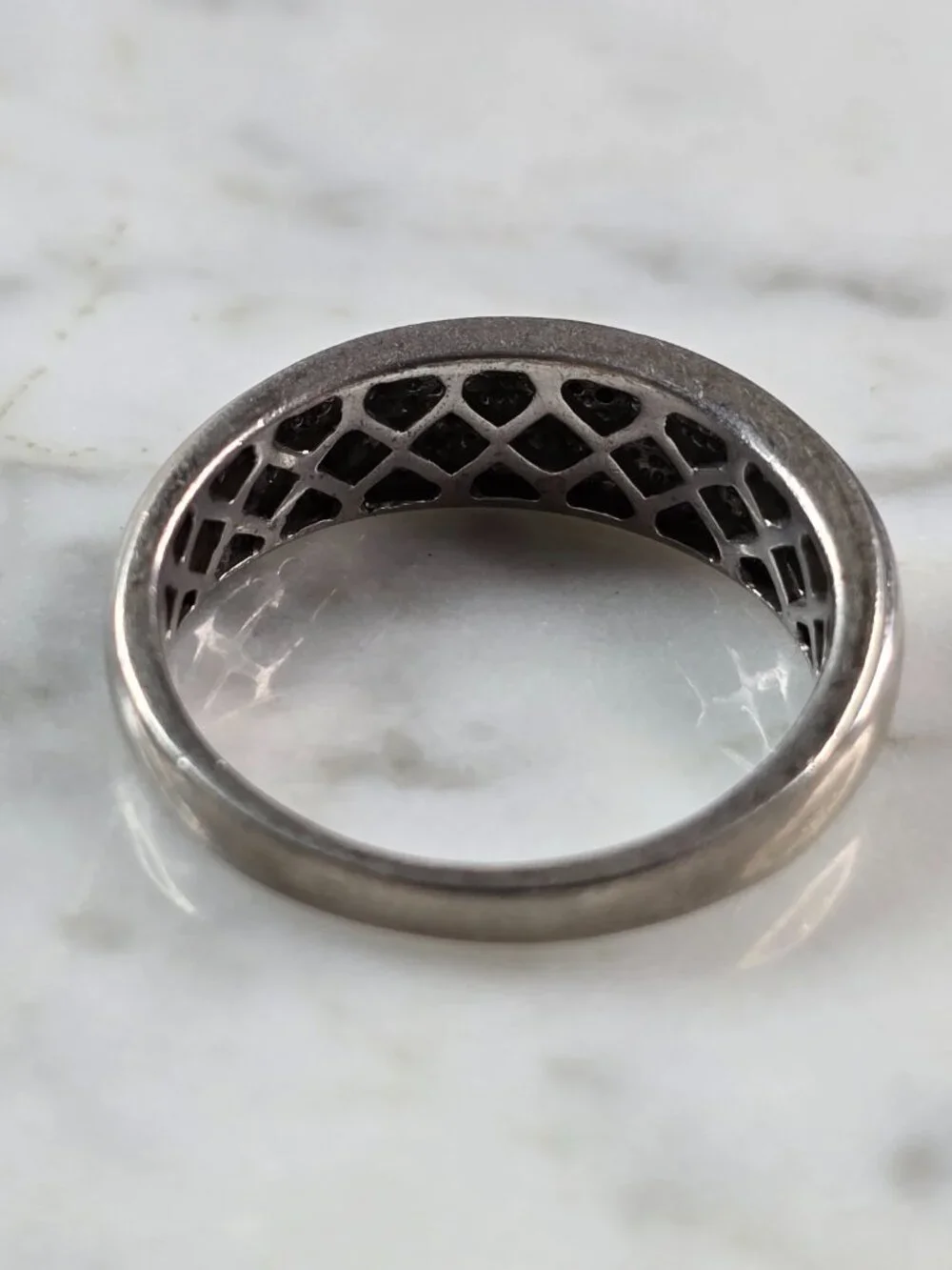 Mens Vintage Estate Sterling Silver Religious Cross Ring 5.1g E7989